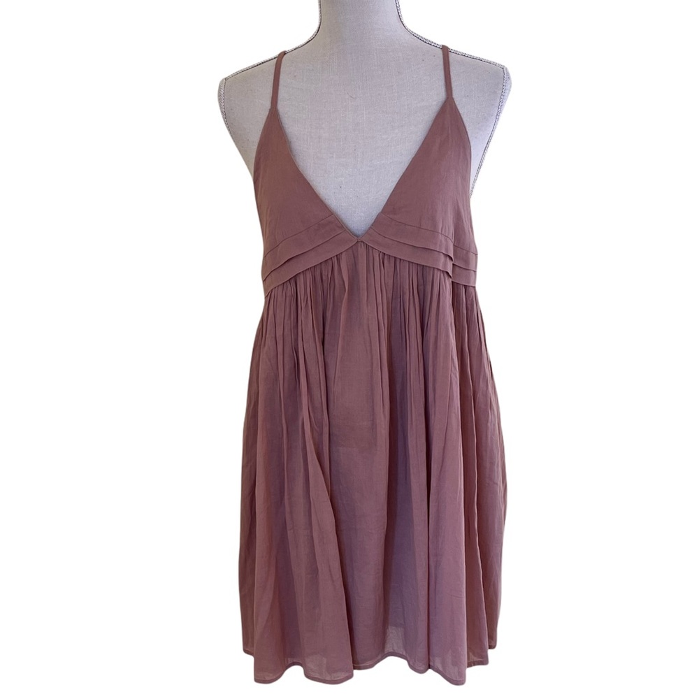 O'Neill "She's A Wildflower" Mauve Cotton Babydoll Dress L